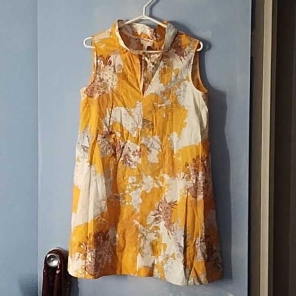 COS Multicolor Yellow Print Cotton Poplin Dress S - Picture 7 of 11